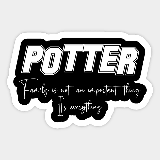 Potter Second Name, Potter Family Name, Potter Middle Name Sticker by Tanjania